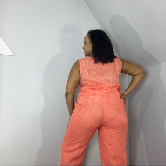 Vintage Vacay Co Ord Set Cotton Gauze Career Pantsuit Summer Matching Set USA 🇺🇸 - Picture 8 of 17